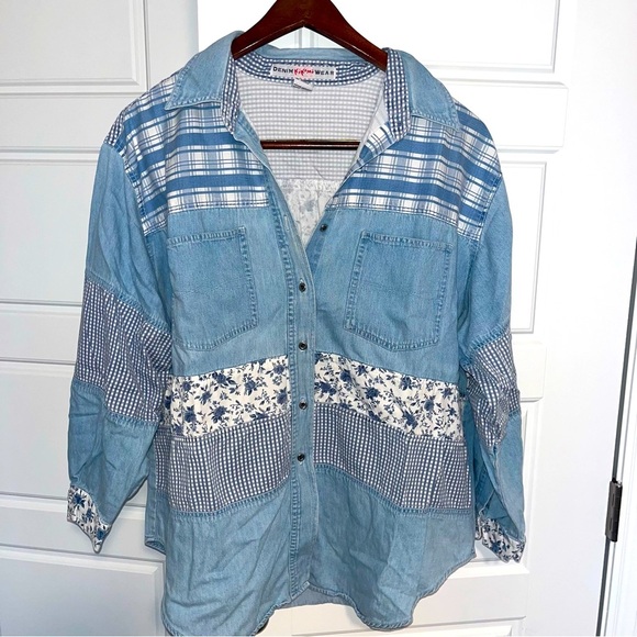 Demin Kikomo Wear Tops - The PERFECT Vintage Style Denim Button Up